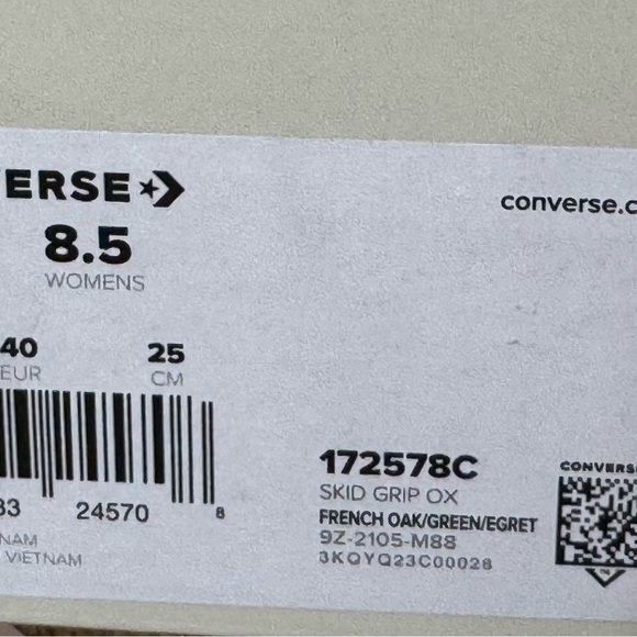 Converse John Elliott Skid Grip OX French Oak Green textured fabric, new, no box - Picture 2 of 7